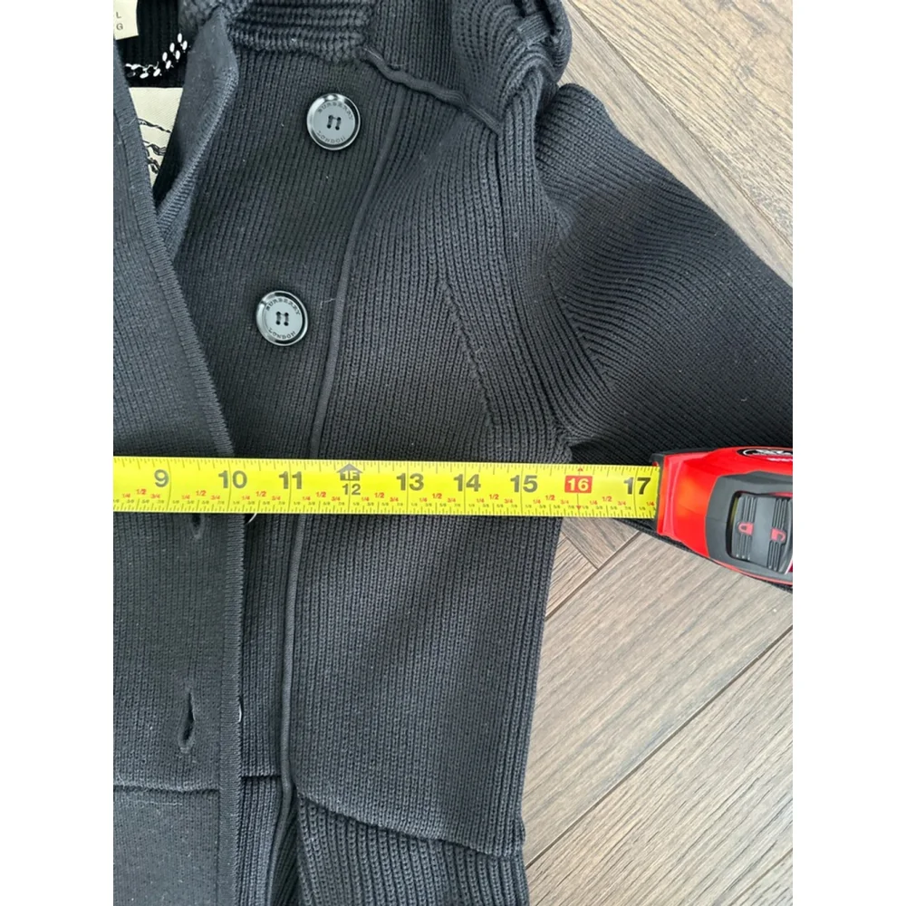 Women's Burberry Knit Jacket Size L Black - Picture 7 of 13